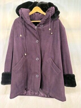 Alia Faux Suede Faux Fur Winter Coat Women's Large